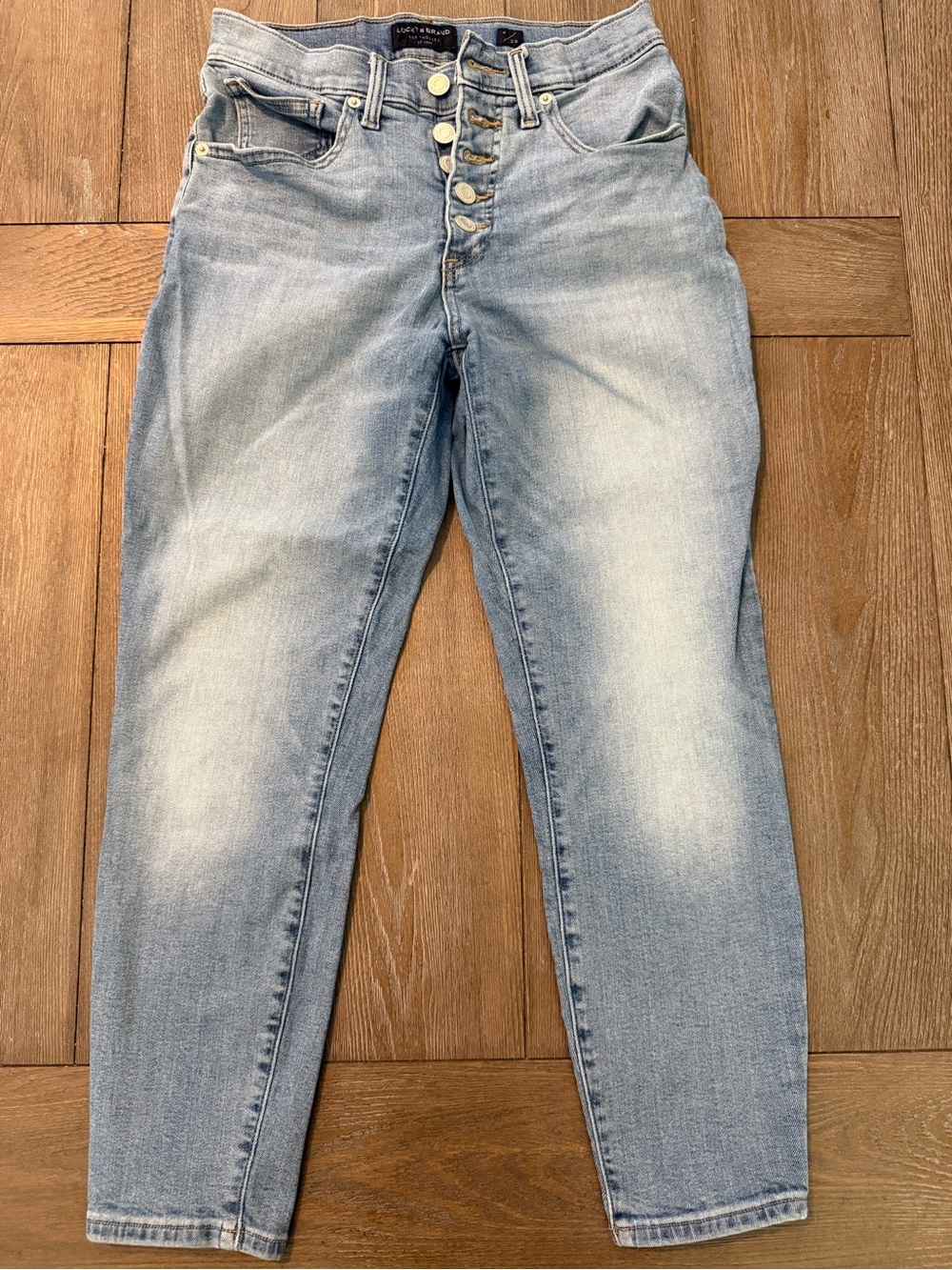 Lucky Brand Light Blue High-Rise Button-Fly Jeans